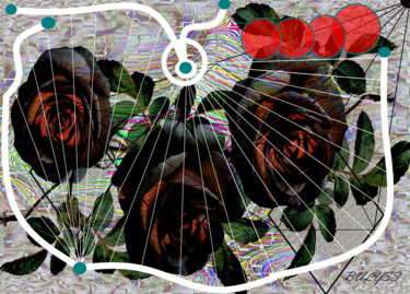 Digitale Kunst mit dem Titel "Marilyn Monroe Roses" von Marc Bulyss, Original-Kunstwerk, Digitale Malerei