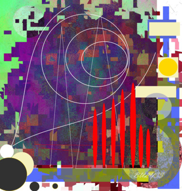 Digital Arts titled "Oscilloscope" by Marc Bulyss, Original Artwork, Digital Painting