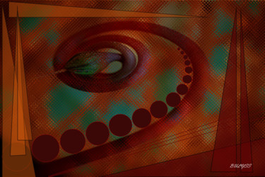 Digital Arts titled "Red Snake" by Marc Bulyss, Original Artwork, Digital Painting