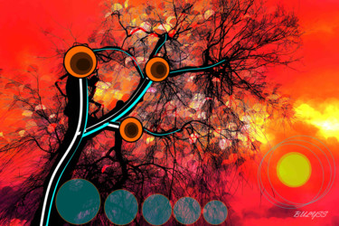 Digital Arts titled "Steel Tree" by Marc Bulyss, Original Artwork, Digital Painting