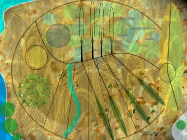 Digital Arts titled "Wheat Fields" by Marc Bulyss, Original Artwork, Digital Painting