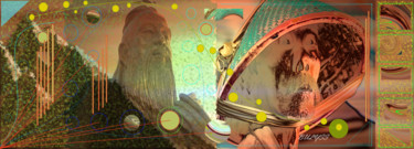 Digital Arts titled "Confucius and the p…" by Marc Bulyss, Original Artwork, Digital Painting