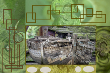 Arte digital titulada "Old Irish Boat" por Marc Bulyss, Obra de arte original, Trabajo Digital 2D