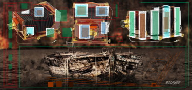 Artes digitais intitulada "Photographer's Boat…" por Marc Bulyss, Obras de arte originais, Trabalho Digital 2D
