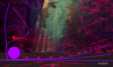 Arts numériques intitulée "Purple Lady Castle" par Marc Bulyss, Œuvre d'art originale, Peinture numérique