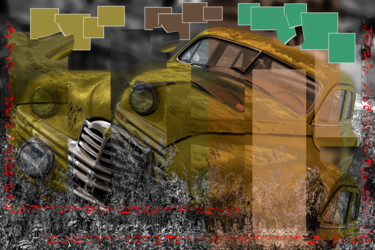 Digital Arts titled "Puzzle  Car" by Marc Bulyss, Original Artwork, Digital Painting
