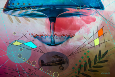 Digitale Kunst mit dem Titel "Revere Gravity" von Marc Bulyss, Original-Kunstwerk, Digitale Malerei