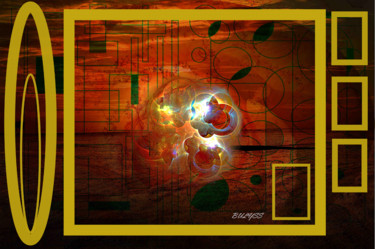 Arte digital titulada "Suspendet Atom" por Marc Bulyss, Obra de arte original, Pintura Digital