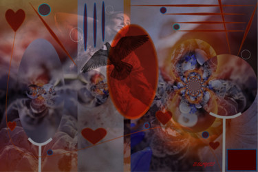 Arts numériques intitulée "The Loving Flight" par Marc Bulyss, Œuvre d'art originale, Peinture numérique