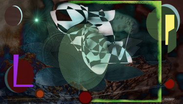 Digitale Kunst mit dem Titel "Three Crescent" von Marc Bulyss, Original-Kunstwerk, Digitale Malerei