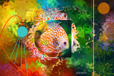 「Русская рыба」というタイトルのデジタルアーツ Marc Bulyssによって, オリジナルのアートワーク, デジタル絵画