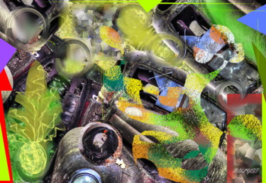 Digital Arts titled "Automobile rest" by Marc Bulyss, Original Artwork, Digital Painting