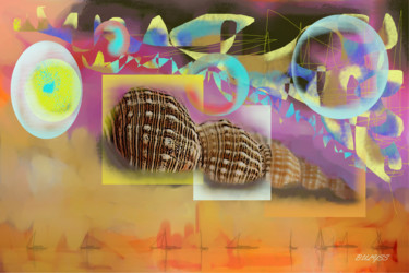 Digitale Kunst mit dem Titel "Clash of the worlds" von Marc Bulyss, Original-Kunstwerk, Digitale Malerei