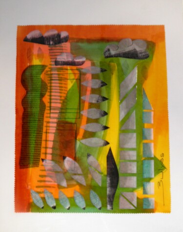 Unititled N°209 Peinture intitulée "Unititled N°209" par Marc Bulyss, Œuvre d'art originale, Encre Monté sur Autre panneau rigide