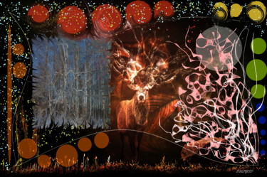 Digital Arts titled "King of Forests" by Marc Bulyss, Original Artwork, Digital Painting
