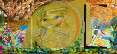Digitale Kunst mit dem Titel "Leaf Fairy" von Marc Bulyss, Original-Kunstwerk, Digitale Malerei
