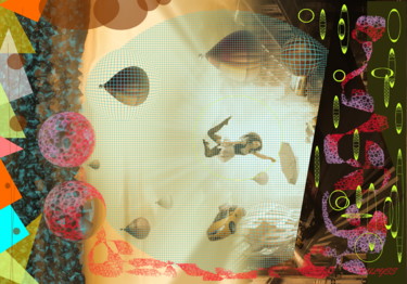 Mary Poppins in New York Digitale Künste mit dem Titel "Mary Poppins in New…" von Marc Bulyss, Original-Kunstwerk, Digitale Malerei
