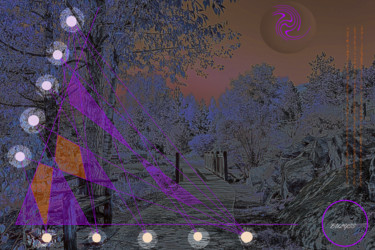 Digitale Kunst mit dem Titel "Purple October" von Marc Bulyss, Original-Kunstwerk, Digitale Malerei