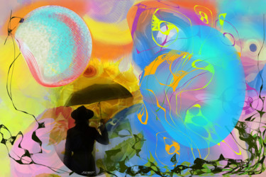 Arts numériques intitulée "Regenschirm Von  Fr…" par Marc Bulyss, Œuvre d'art originale, Peinture numérique