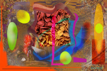 Digitale Kunst mit dem Titel "Still life on Stairs" von Marc Bulyss, Original-Kunstwerk, Digitale Malerei