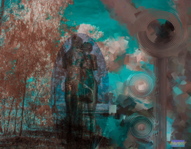 Digitale Kunst mit dem Titel "Union Between Robots" von Marc Bulyss, Original-Kunstwerk, Digitale Malerei