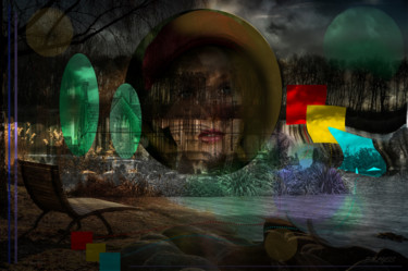 Digitale Kunst mit dem Titel "Chatelain Girl" von Marc Bulyss, Original-Kunstwerk, Digitale Malerei