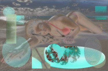 Emerald Beach Digitale Künste mit dem Titel "Emerald Beach" von Marc Bulyss, Original-Kunstwerk, Digitale Malerei