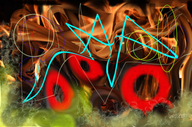 Digitale Kunst mit dem Titel "Boiling Magma" von Marc Bulyss, Original-Kunstwerk, Digitale Malerei