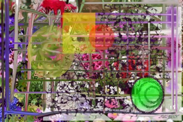 Digitale Kunst mit dem Titel "Cagedis Flowers" von Marc Bulyss, Original-Kunstwerk, Digitale Malerei
