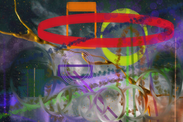 Digitale Kunst mit dem Titel "Cosmic Spiral" von Marc Bulyss, Original-Kunstwerk, Digitale Malerei