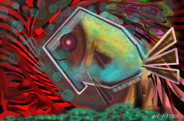 「Fish Herman」というタイトルのデジタルアーツ Marc Bulyssによって, オリジナルのアートワーク, デジタル絵画