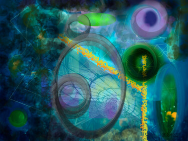 Digital Arts titled "Galaxie Anotheologie" by Marc Bulyss, Original Artwork, Digital Painting