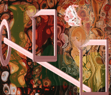 Arte digital titulada "Pink Cubes" por Marc Bulyss, Obra de arte original, Pintura Digital