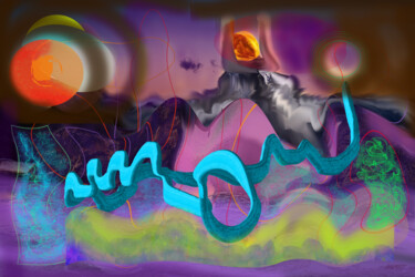 Arte digitale intitolato "Space Mouvement" da Marc Bulyss, Opera d'arte originale, Pittura digitale