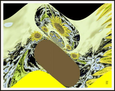 Digitale Kunst mit dem Titel "Sun flower" von Marc Bulyss, Original-Kunstwerk, Digitale Malerei