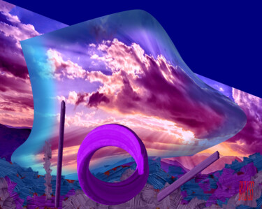 Digitale Kunst mit dem Titel "Sunset Sky" von Marc Bulyss, Original-Kunstwerk, Digitale Malerei