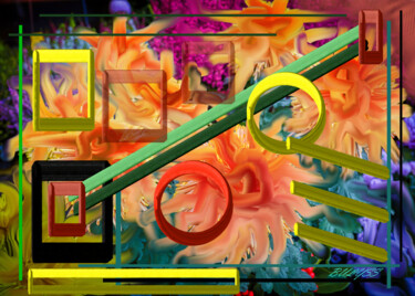 Arts numériques intitulée "Symphony In Cubes" par Marc Bulyss, Œuvre d'art originale, Peinture numérique