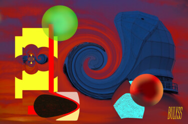 Digitale Kunst mit dem Titel "Telescopphonia" von Marc Bulyss, Original-Kunstwerk, Digitale Malerei