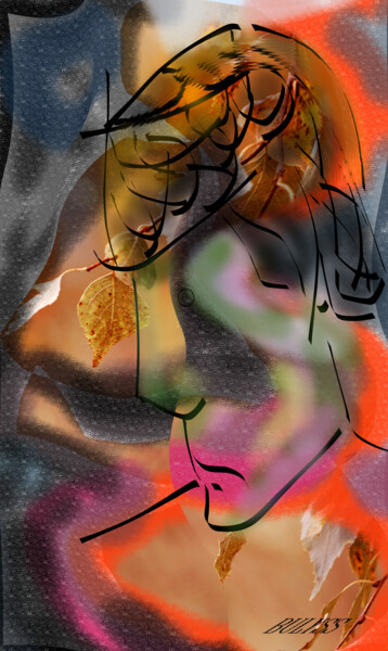 Digital Arts titled "The leaf Man" by Marc Bulyss, Original Artwork, Digital Painting