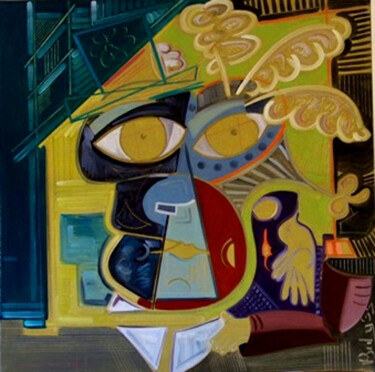 Painting titled "La colombe de St Pe…" by Marc Bulyss, Original Artwork, Oil
