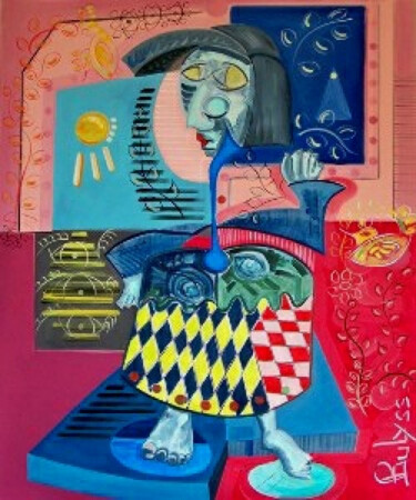 Peinture intitulée "La Dame de pique" par Marc Bulyss, Œuvre d'art originale, Huile
