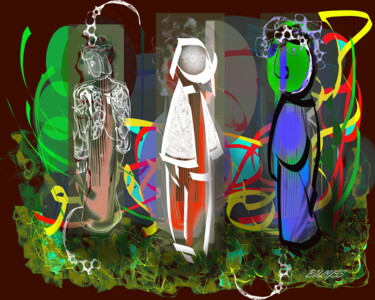 Digitale Kunst mit dem Titel "The White Fairy" von Marc Bulyss, Original-Kunstwerk, Digitale Malerei