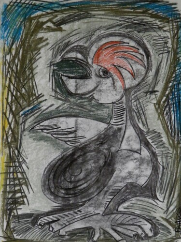 Drawing titled "L'Aiglon" by Marc Bulyss, Original Artwork, Charcoal