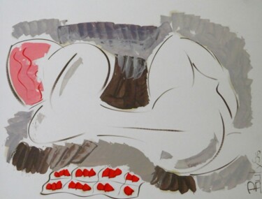 Pittura intitolato "Femme endormie" da Marc Bulyss, Opera d'arte originale, Olio