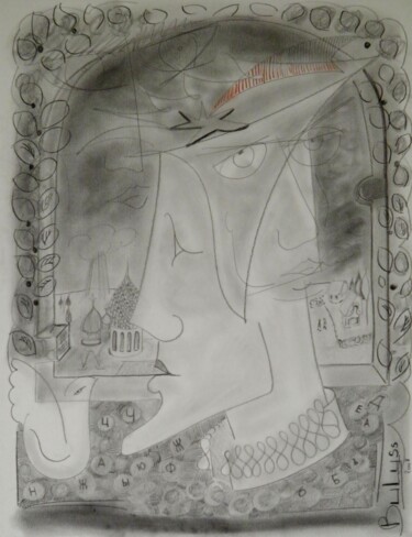Dessin intitulée "Le Prince de Novgor…" par Marc Bulyss, Œuvre d'art originale, Crayon