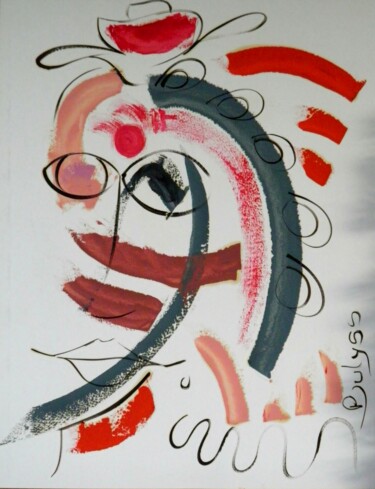 Peinture intitulée "Coiffe Rouge" par Marc Bulyss, Œuvre d'art originale, Huile