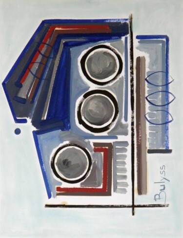 Malerei mit dem Titel "Tables en terrasse" von Marc Bulyss, Original-Kunstwerk, Öl