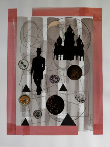 Collages getiteld "Gentleman Burglar" door Marc Bulyss, Origineel Kunstwerk, Collages
