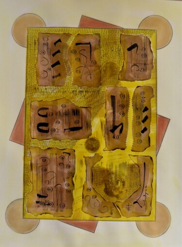 Dessin intitulée "Inca Gold" par Marc Bulyss, Œuvre d'art originale, Encre