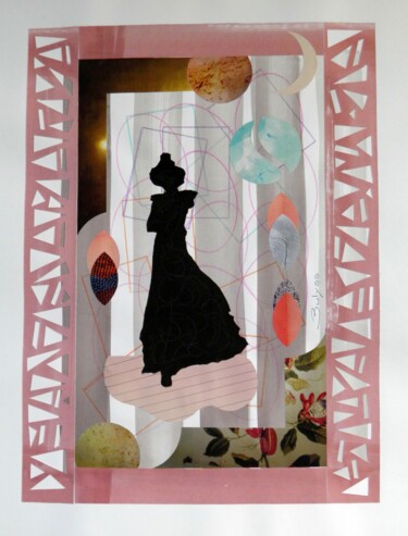 Collages intitolato "Miss Tumderrine" da Marc Bulyss, Opera d'arte originale, Inchiostro